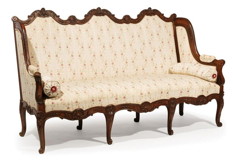 Louis XV-Style Carved Walnut Salone Suite