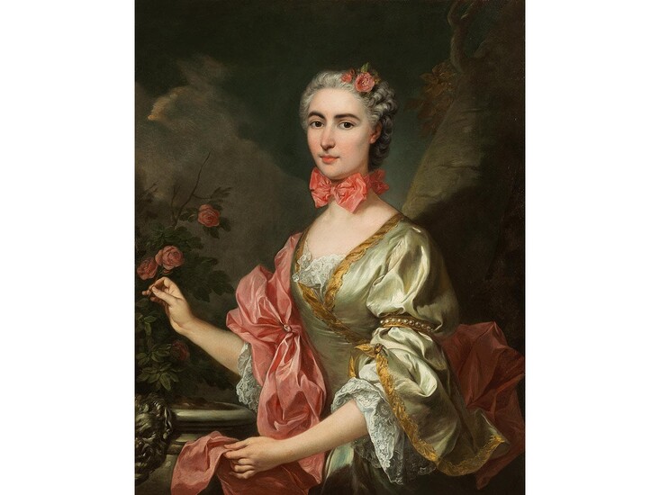 Maler des 18. Jahrhunderts, aus dem Kreis des Charles André van Loo (1705 – 1765) oder Louis-Michel van Loo (1707 – 1771), PORTRAIT EINER ELEGANTEN DAME