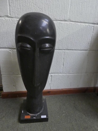 Marble Pacific island style head 70H cm (very heavy)