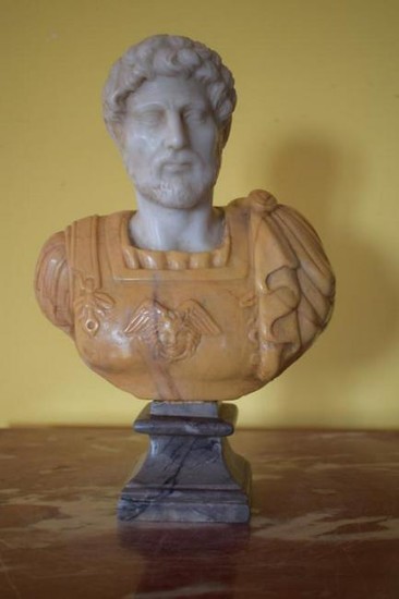 Marble bust emperor Hadrian