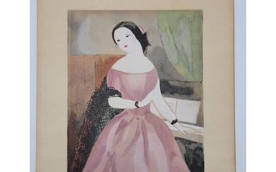 Marie Laurencin 1883-1956 Hand Embellished Watercolor