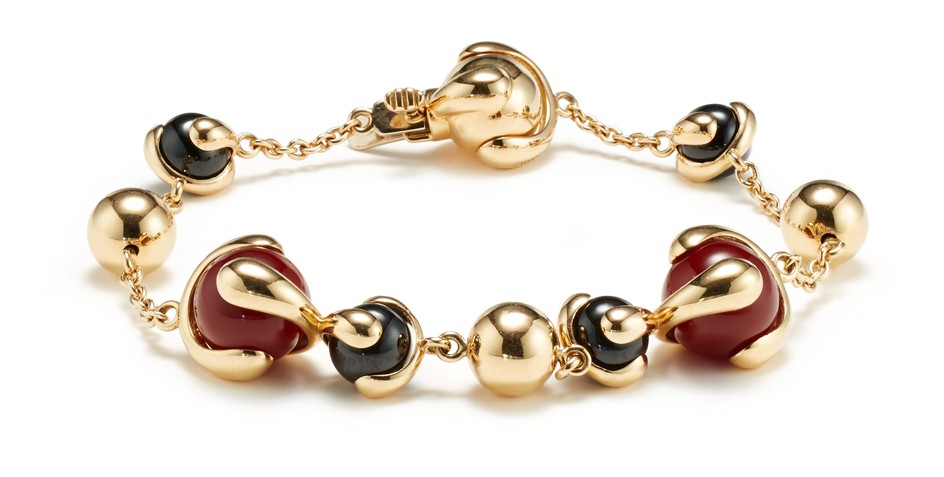 Marina B, A Carnelian, Jade and Gold ‘Cardan’ Bracelet