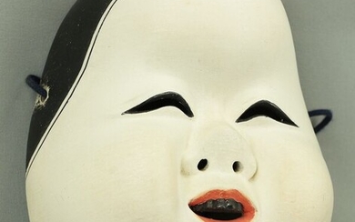 Mask - Wood - Noh play female mask - Okame Otafuku - Japan - Shōwa period (1926-1989)