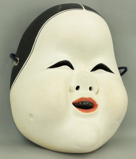 Mask - Wood - Noh play female mask - Okame Otafuku - Japan - Shōwa period (1926-1989)