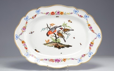 Meissen large porcelain table dish "decorated with birds"