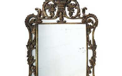 Mirror in carved frame with floral motifs, Late 19th century