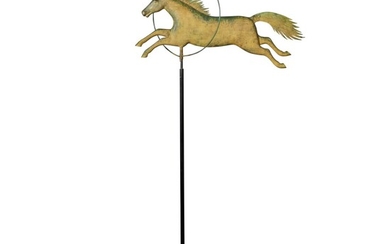 Molded Copper 'Leaping Horse through Hoop' Weathervane, A.L. Jewell & Co., Waltham, Massachusetts, Circa 1852 to 1867
