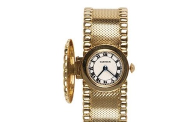 Montre-bracelet pour dame en or 18 carats, début du 20e siècle. Arméex intégrée, mouvement d'origine...