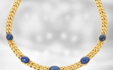 Necklace: attractive solid armoured necklace with fine sapphire...