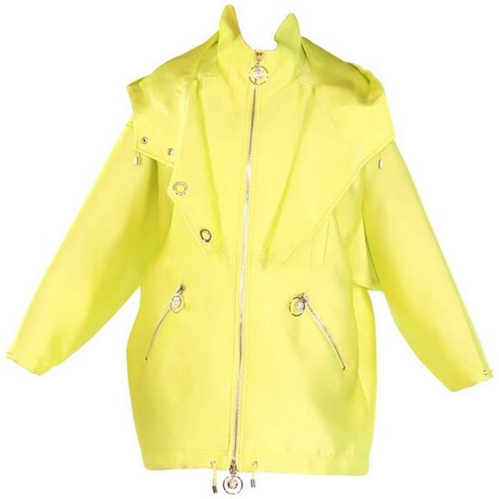 New VERSACE Yellow Silk Coat