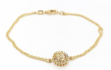 No Reserve Price - 14 kt. Yellow gold - Bracelet - 0.20 ct Diamond