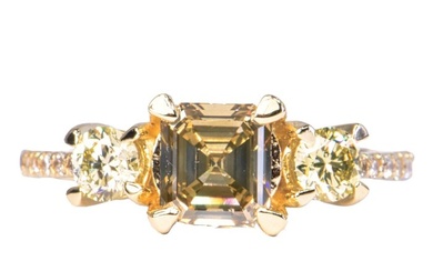 No Reserve Price - 1.57 ctw - 14 kt. Yellow gold - Ring - 1.06 ct Diamond - Diamonds