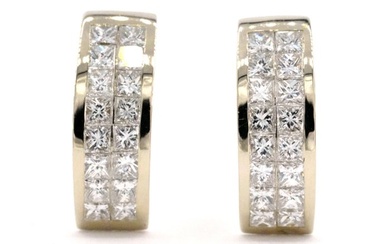 '' No Reserve Price '' - 18 kt. Yellow gold - Earrings - 1.70 ct - Diamonds, with HRD Report