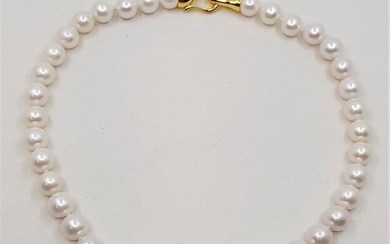 No Reserve Price - 925 Silver - 11x12mm Cultured Pearls - Necklace