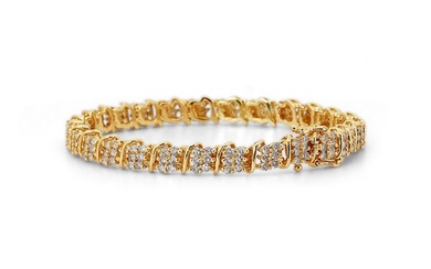 No Reserve Price---IGI Certificate - 18 kt. Yellow gold - Bracelet - 2.55 ct Diamond - Diamonds