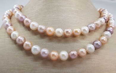 No reserve price - 10x11mm Multi Color Freshwater pearls - Necklace