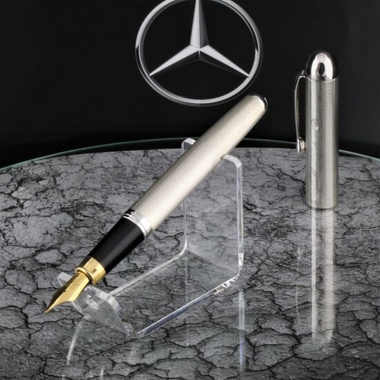 Old Mercedes Benz Daimler car 925 Sterling Silver Polished in new Condition- Fountain pen - High Price & Exclusive Car pen 18K Goldplated Iridium Nib - Limited Editionof 1