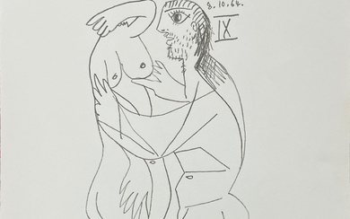 Pablo Picasso. Lithograph "Le Gout de Bonheur". Hand signed. H.C./XX numbering. With certificate of authenticity.