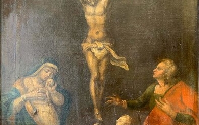 Painting, "Crucifixion" - oil on canvas - Mid 17th century