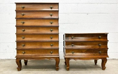 Pair Italian Book Form Drawer Chests With Lift Tops