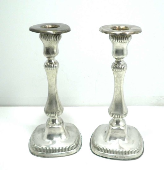 Pair of 925 Sterling Silver Shabbat Candlesticks made by Hazorfim
