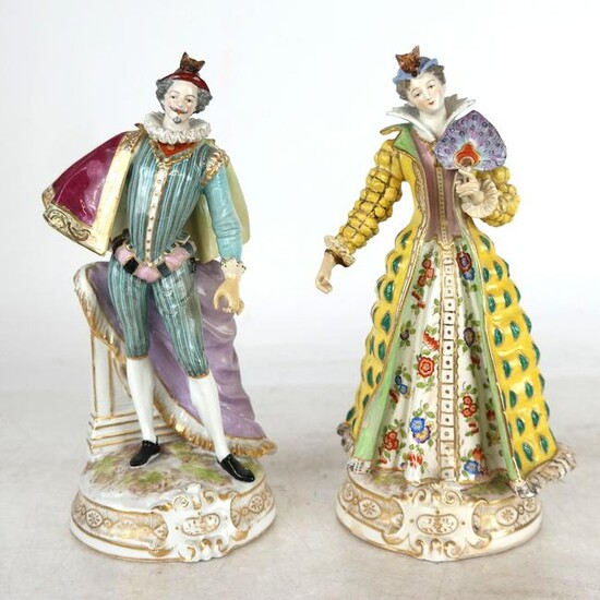 Pair of "As-Is" Dresden Porcelain Figures