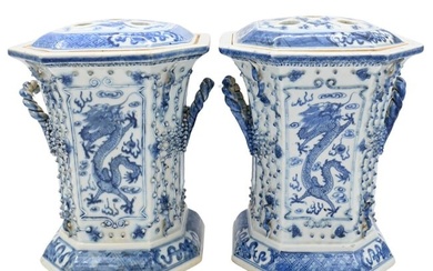 Pair of Chinese Porcelain Tulip Holders