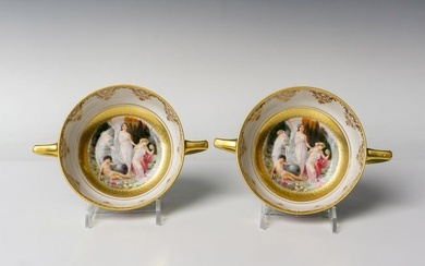 Pair of Karlsbad Czechoslovakia Porcelain Soup Bowls
