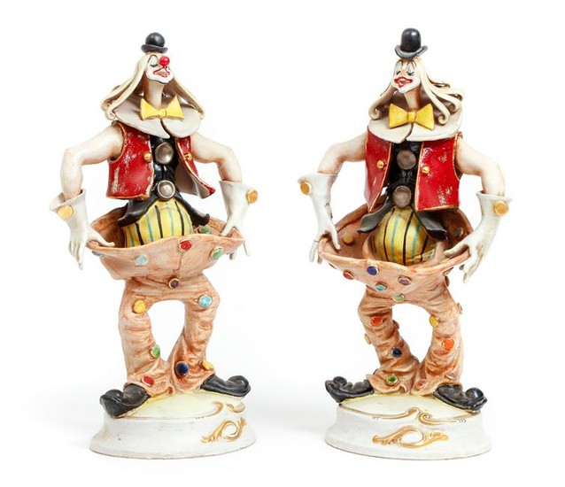 Pair of Perseo hand painted Italian Clowns