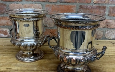 Pair of good quality twin handled silver plated on copper wi...