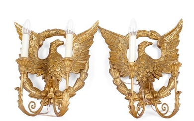 Pair of wall appliques in Empire style, around 1900