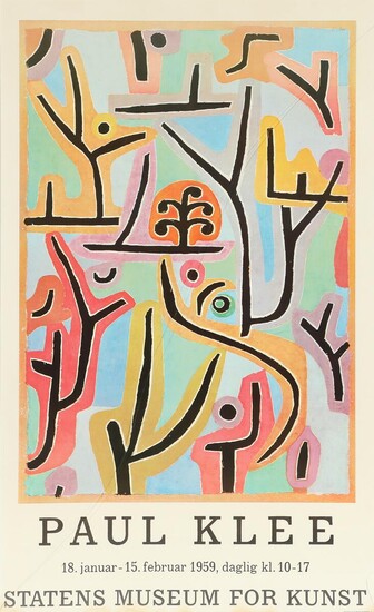 SOLD. Paul Klee: Exhibition poster. Signed in print Paul Klee. Poster in colours. Visible size 99.5 x 61 cm. – Bruun Rasmussen Auctioneers of Fine Art