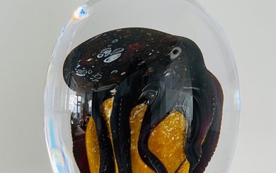 Petr Kuchta Unique - Sculpture, “ Octopus “ - 21 cm - Glass