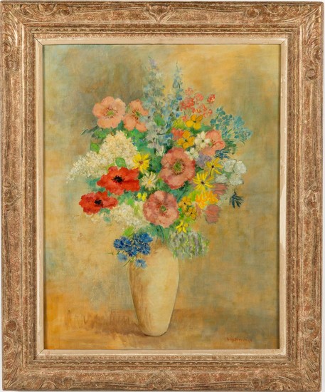 Polly Jennings (American, 20th C), Floral Still Life, Oil on Canvas EV1DL