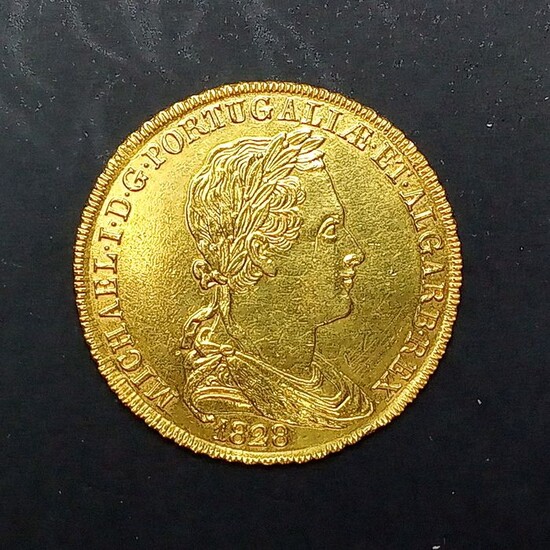 Portugal - Monarquia - D. Miguel I (1828-1834) - Peça (7.500 Reis)1828 - Palmas Para Dentro - Muito Rara- Gold