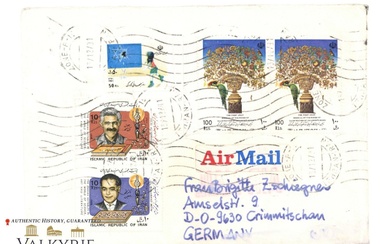 Postcard Sent From Iran to Germany With Anti-Semitic Post Stamp