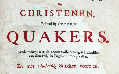 QUAKERS -- SEWEL, W. Histori Van de Opkomste, Aanwas, en...