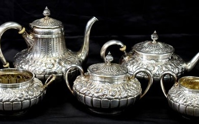 REPOUSSE GORHAM STERLING TEA & COFFEE SERVICE