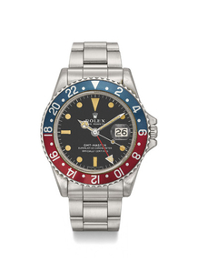 ROLEX. A FINE AND ATTRACTIVE STAINLESS STEEL DUAL TIME AUTOMATIC WRISTWATCH WITH SWEEP CENTRE SECONDS, DATE, BRACELET, ORIGINAL GUARANTEE AND BOX, SIGNED ROLEX, OYSTER PERPETUAL, GMT-MASTER, REF. 1675, CASE NO. 1’952’326, CIRCA 1969