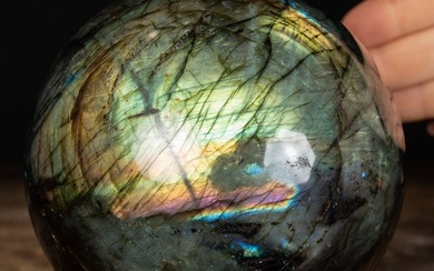 Rainbow Flash Labradorite - Top Quality Labradorite Sphere - Height: 120 mm - Width: 120 mm- 2560 g
