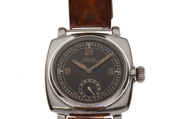 Rolex - 1930's Military style Oyster square cushion cased...