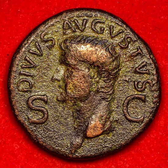 Roman Empire. Augustus (27 BC-AD 14). Æ Dupondius,Divus Augustus. Rome. Struck under Caligula (AD 37-41)