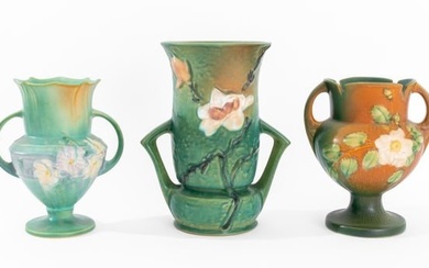 Roseville Art Pottery Two-Handled Vases, 3