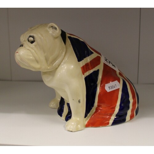 Royal Doulton model of a large seated Bulldog: Draped with u...