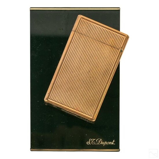 S.T. Du Pont Paris Gold Plated Flip Pocket Lighter