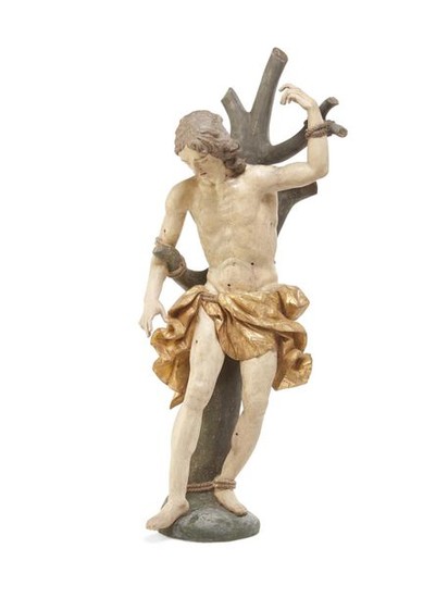 Saint Sébastien Sculpture d'applique en bois...