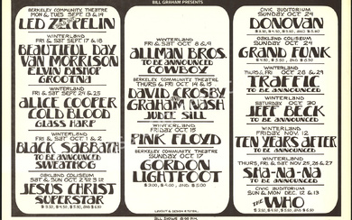 Scarce Bill Graham Presents Poster with Led Zeppelin