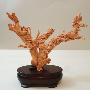Sculpture (1) - Coral - branch with birds - China - Late 19th century