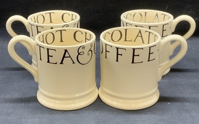 Set 4 Bridgewater Tea & Coffee Ceramic Mugs