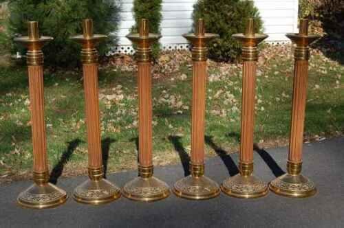 Set of 6 matching Altar Candlesticks + + + chalice +